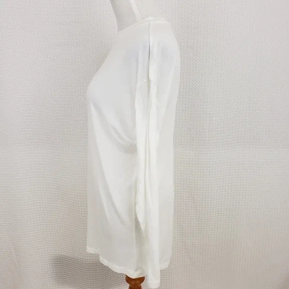 Girlfriend Collective Tee Long Sleeve Shirt Basics White T Shirt size Medium - Picture 3 of 4